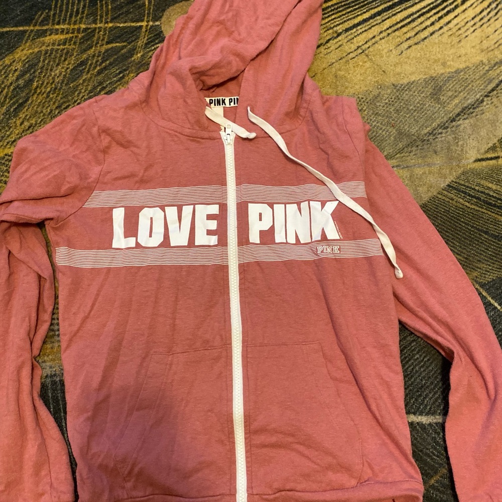 Women’s size small PINK zip up hoodie